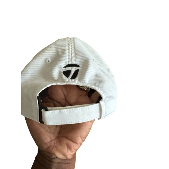 TaylorMade Golf Cap White OSFA Adjustable Strap Embroidered Logo - Picture 3 of 8